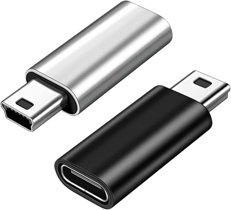 محول USB C أنثى إلى USB Mini ذكر فضي للمشغلات MP3 والكاميرات - Image 4