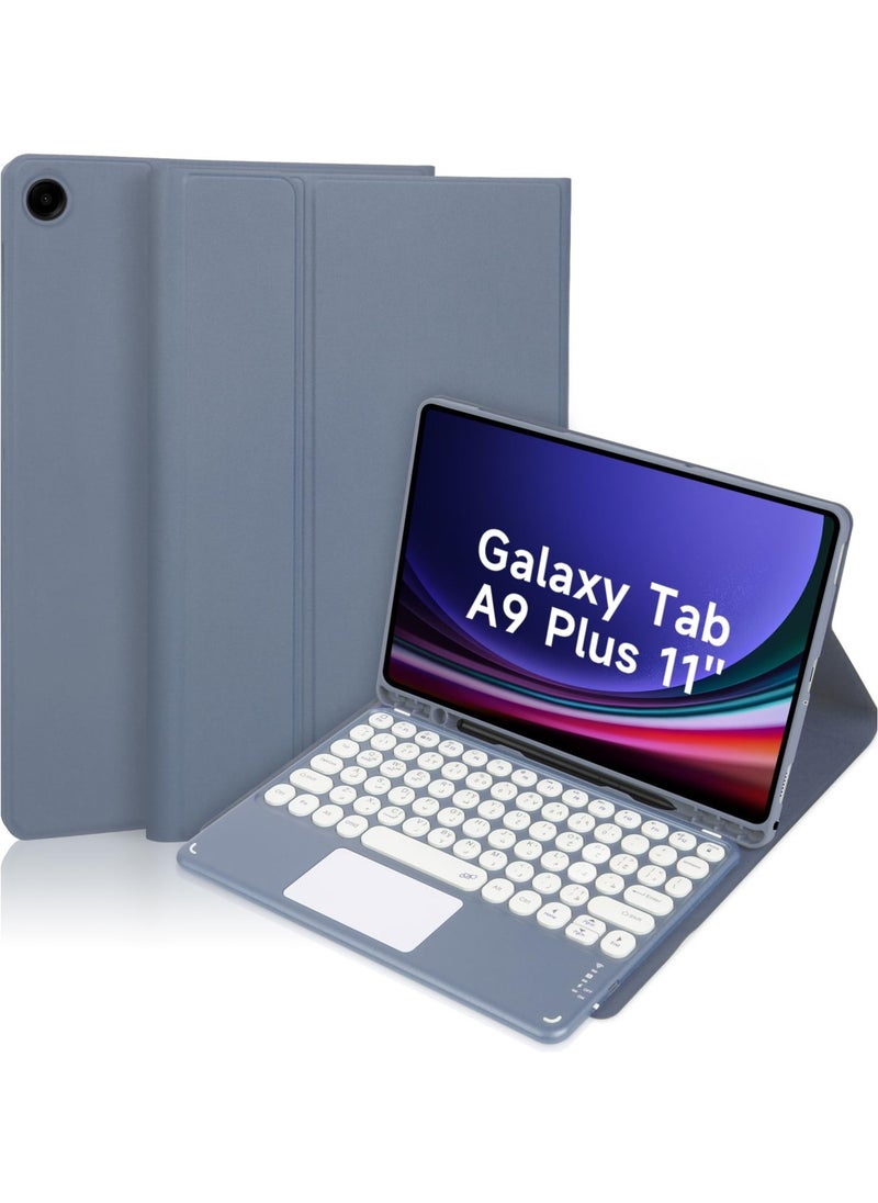 UCHUANG - Samsung Galaxy Tab A9 Plus Keyboard Case 11-inch Magnetic Detachable Wireless Arabic Keyboard Cover，for Samsung Galaxy Tab A9 Plus 2023 (SM-X216/X210) - Grey - Image 1