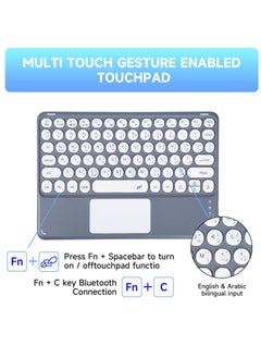 UCHUANG Samsung Galaxy Tab A9 Plus Keyboard Case 11-inch Magnetic Detachable Wireless Arabic Keyboard Cover，for Samsung Galaxy Tab A9 Plus 2023 (SM-X216/X210) - Grey  - Image 4