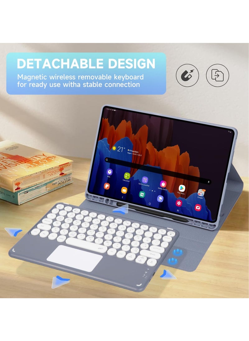 UCHUANG - Samsung Galaxy Tab A9 Plus Keyboard Case 11-inch Magnetic Detachable Wireless Arabic Keyboard Cover，for Samsung Galaxy Tab A9 Plus 2023 (SM-X216/X210) - Grey - Image 1