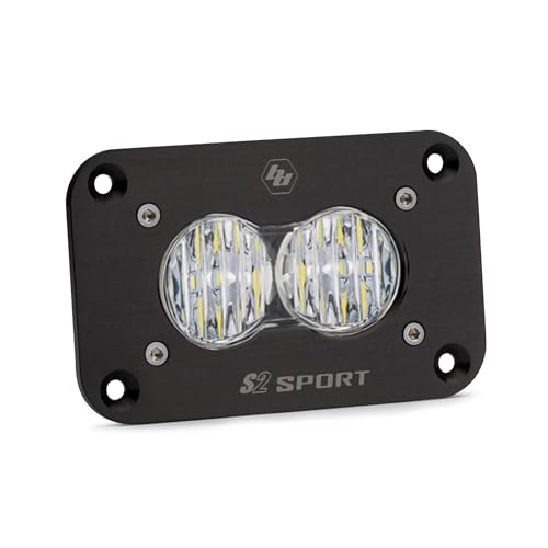 Baja Designs S2 Sport Black Flush Mount LED Light Pod (Wide Cornering; Clear) - Image 1