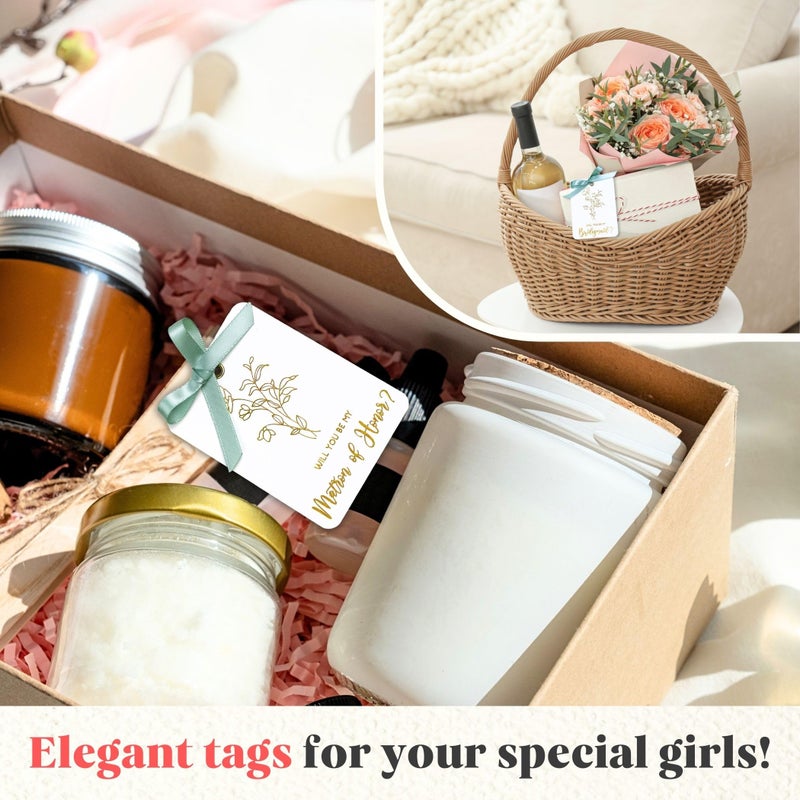 STOFINITY Bridesmaid Proposal Card Set - 8 Will You Be My Bridesmaid Card, 2 Maid Of Honor Cards, 2 Matron Of Honor Cards, Wedding Bridesmaid Proposal Gifts Ideas Green Ribbon - Image 5