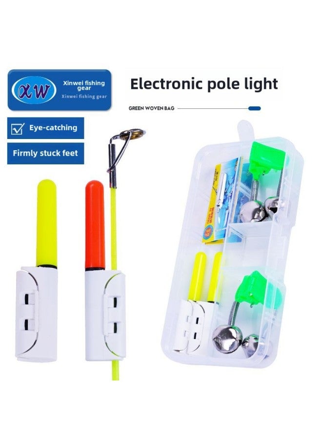 Loquat Night Fishing Electronic Rod Light Red Green Light Always Bright Sea Rod Snap-on Fishing Rod Luminous Prompt Light Suit Wholesale-Color:Red Light  With Battery Pole And Light - Image 2