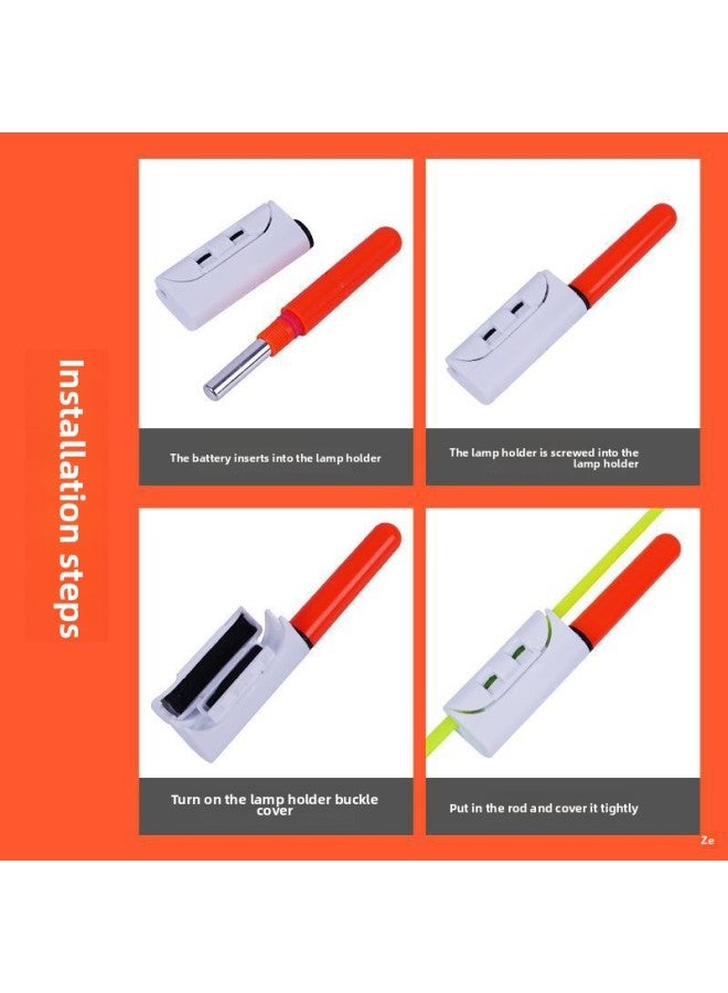 Loquat Night Fishing Electronic Rod Light Red Green Light Always Bright Sea Rod Snap-on Fishing Rod Luminous Prompt Light Suit Wholesale-Color:Red Light  With Battery Pole And Light - Image 4
