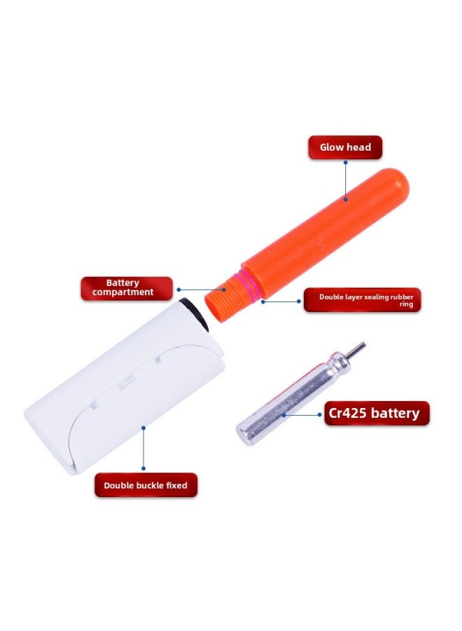 Loquat Night Fishing Electronic Rod Light Red Green Light Always Bright Sea Rod Snap-on Fishing Rod Luminous Prompt Light Suit Wholesale-Color:Red Light  With Battery Pole And Light - Image 3