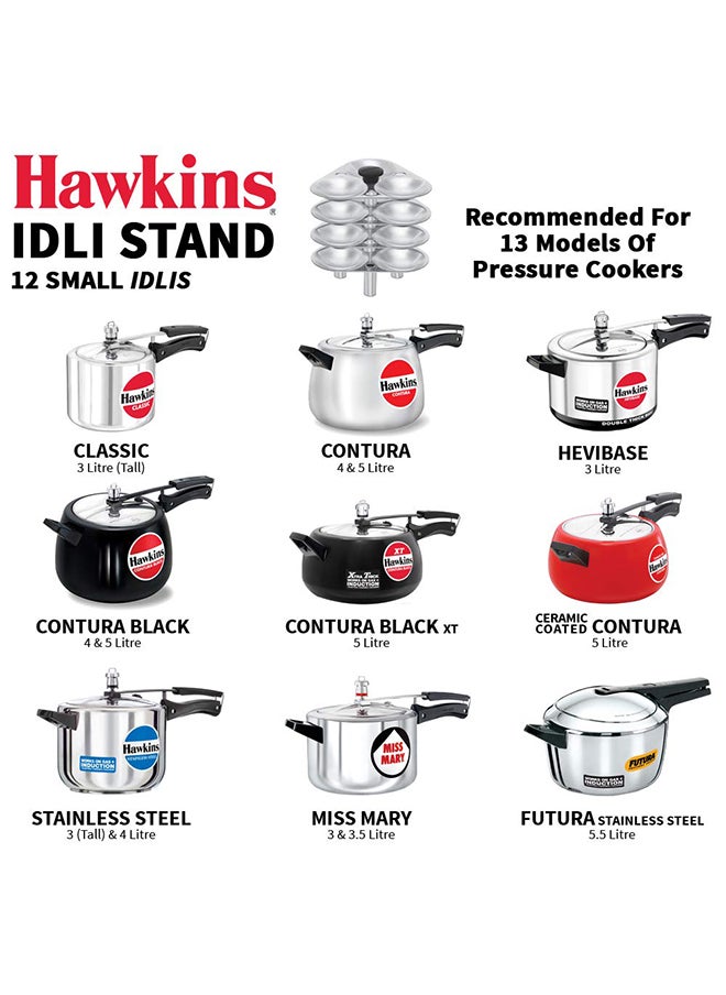 Hawkins Idli Stand Cook 12 Idlis for 3 Ltr Tall Pressure Cooker