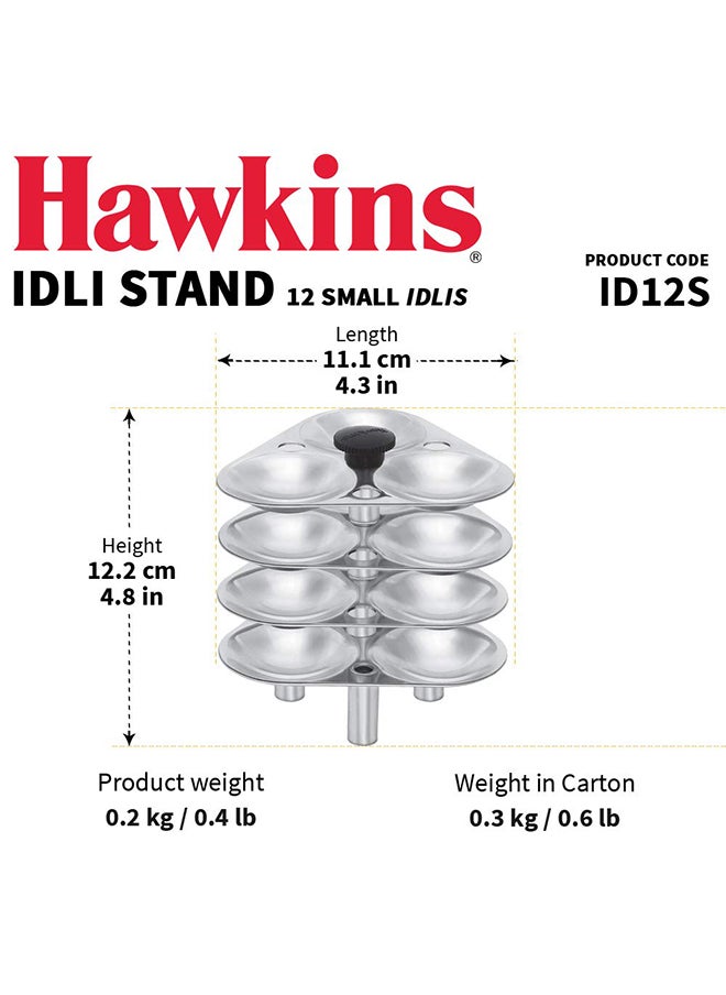 Hawkins Idli Stand Cook 12 Idlis for 3 Ltr Tall Pressure Cooker