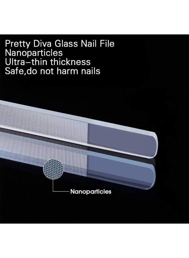 Set of 3 Crystal Glass Nail Files for Natural Nails, Professional Czech Glass File Double Sided Etched for Gentle Nail Care - Image 4