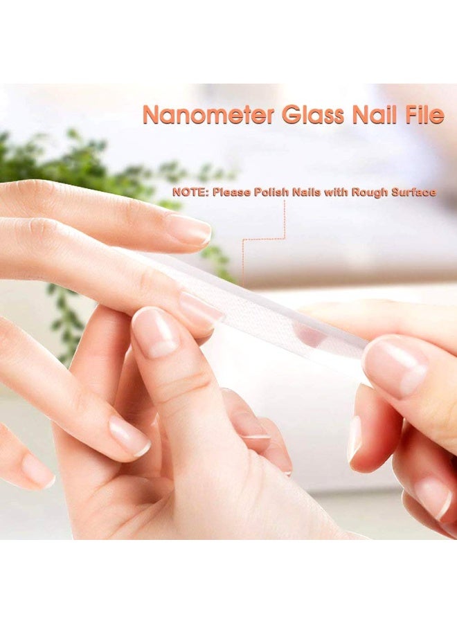 Set of 3 Crystal Glass Nail Files for Natural Nails, Professional Czech Glass File Double Sided Etched for Gentle Nail Care - Image 5