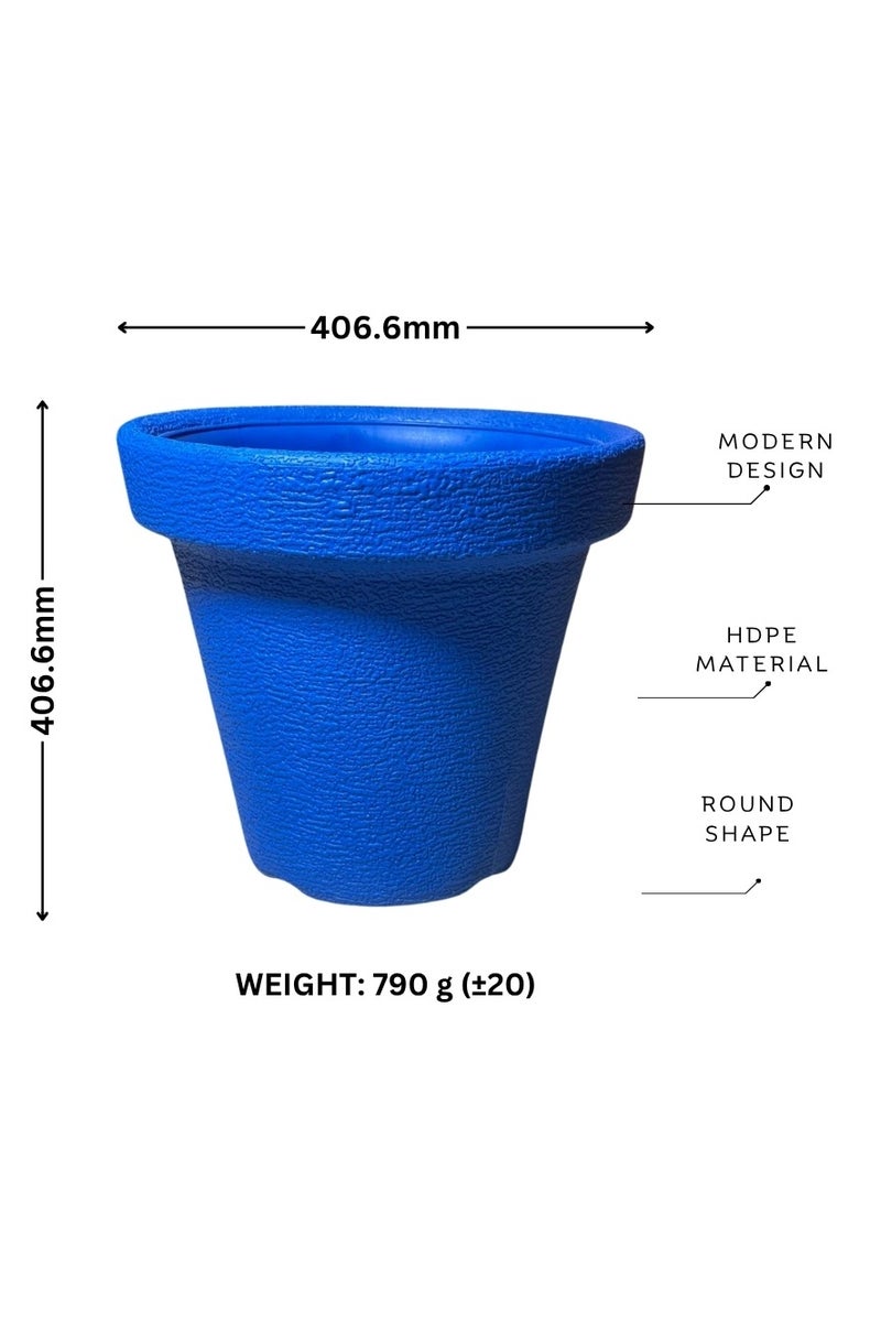 SNH Durable Plastic Flower Pots – Versatile Outdoor & Indoor Plant Containers, Perfect for Gardening & Nursery Use | Blue 15"  - Image 1