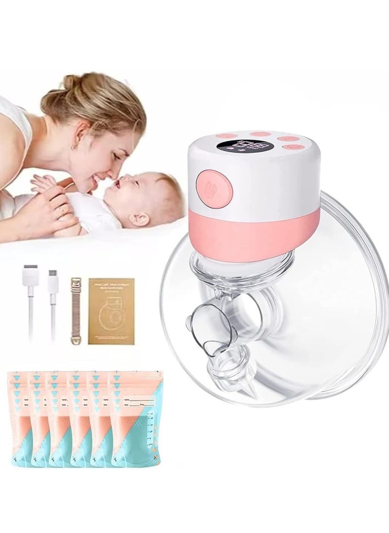 Wearable Breast Pump Electric Hands-Free -USB Rechargeable, Convenient, Portable, Lightweight,Wireless and Pain-Free Pumping with Breast Milk Storage Bags 5pcs - Image 1