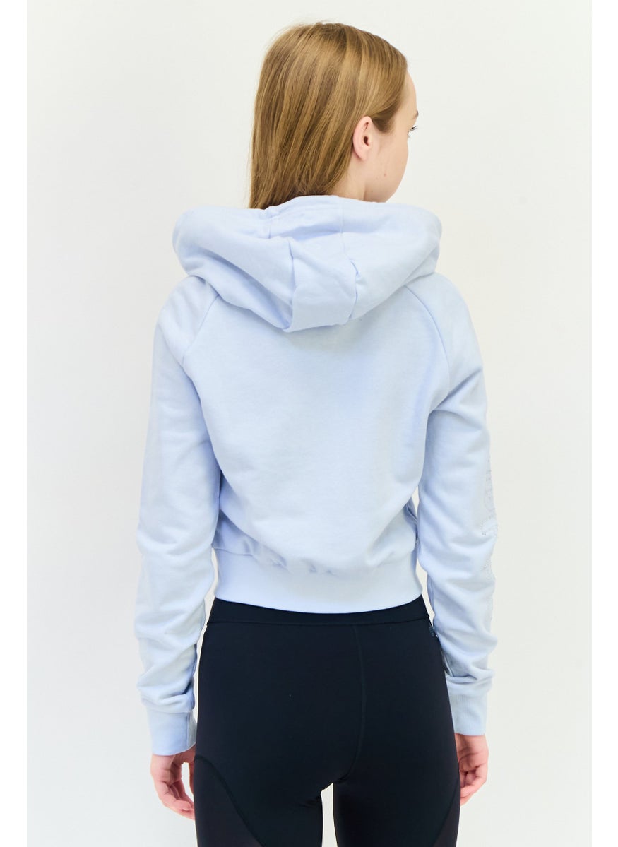 adidas Originals Women Sportswear Fit Long Sleeves Outdoor Sweatshirt, Light Blue  - Image 3