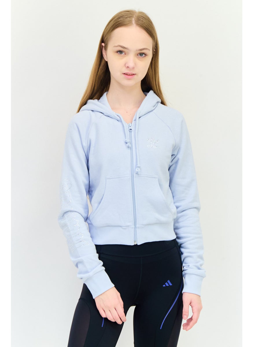 adidas Originals Women Sportswear Fit Long Sleeves Outdoor Sweatshirt, Light Blue  - Image 1