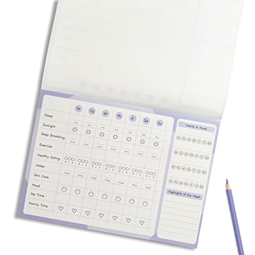 The Journal Lab Wellness Tracker Keep Your Wellness on Track | Habit Tracker, Mood Tracker | Selfcare Tool | 52 Tear-Off Sheets - Image 2