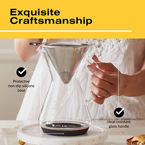 Bean Envy Pour Over Coffee Maker - 5 Cup Borosilicate Glass Carafe - Rust Resistant Stainless Steel Paperless Filter/Dripper - Includes Custom Silicone Sleeve - Image 3