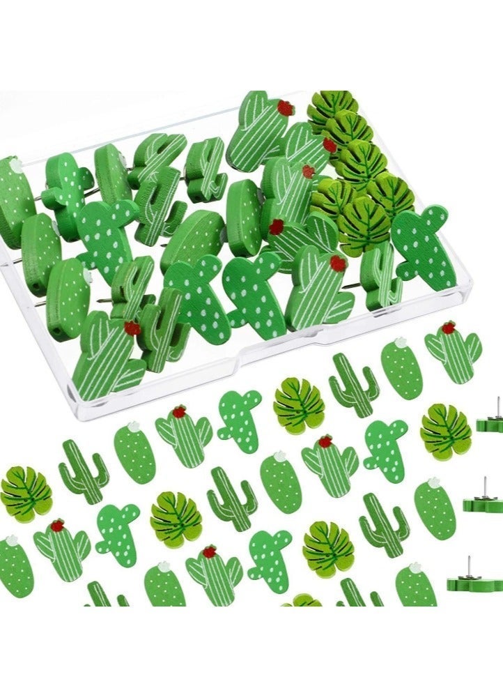 60 Pieces Decorative Thumb Tacks Cute Push Pins Flamingo Pineapple Cactus Palm Leaf Push Pins Cute Tacks for Photos Wall, Maps, Bulletin Board, Cork Boards - Image 1