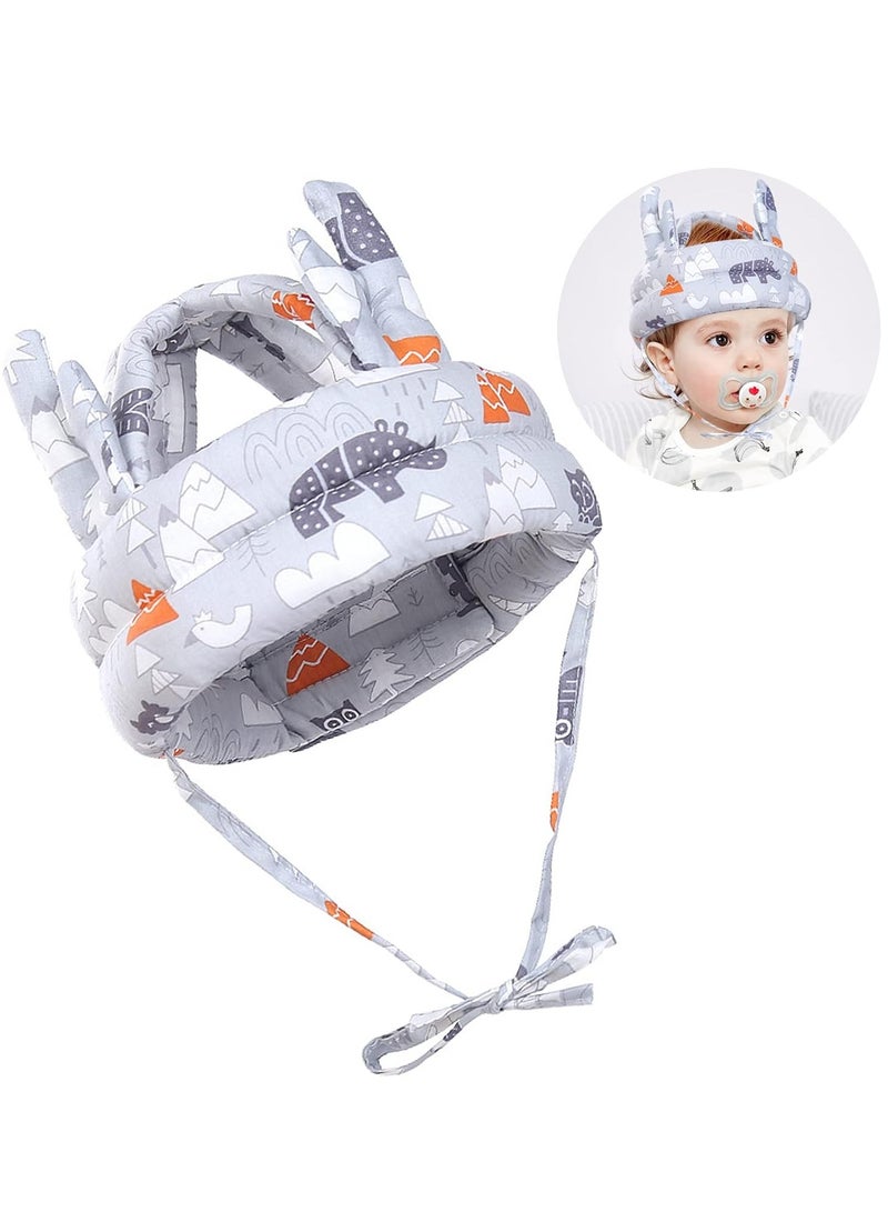 Mmmon Baby Helmet for Crawling Walking, Adjustable Baby Anti-Fall Head Protection Cushion Pillow Toddler Infant Cap Bumper Bonnet Child Protective Head Guard Hat（Forest） - Image 1