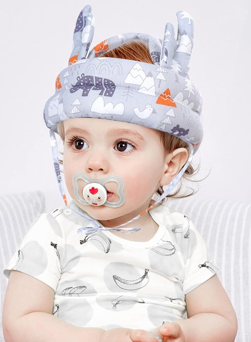 Mmmon Baby Helmet for Crawling Walking, Adjustable Baby Anti-Fall Head Protection Cushion Pillow Toddler Infant Cap Bumper Bonnet Child Protective Head Guard Hat（Forest） - Image 2