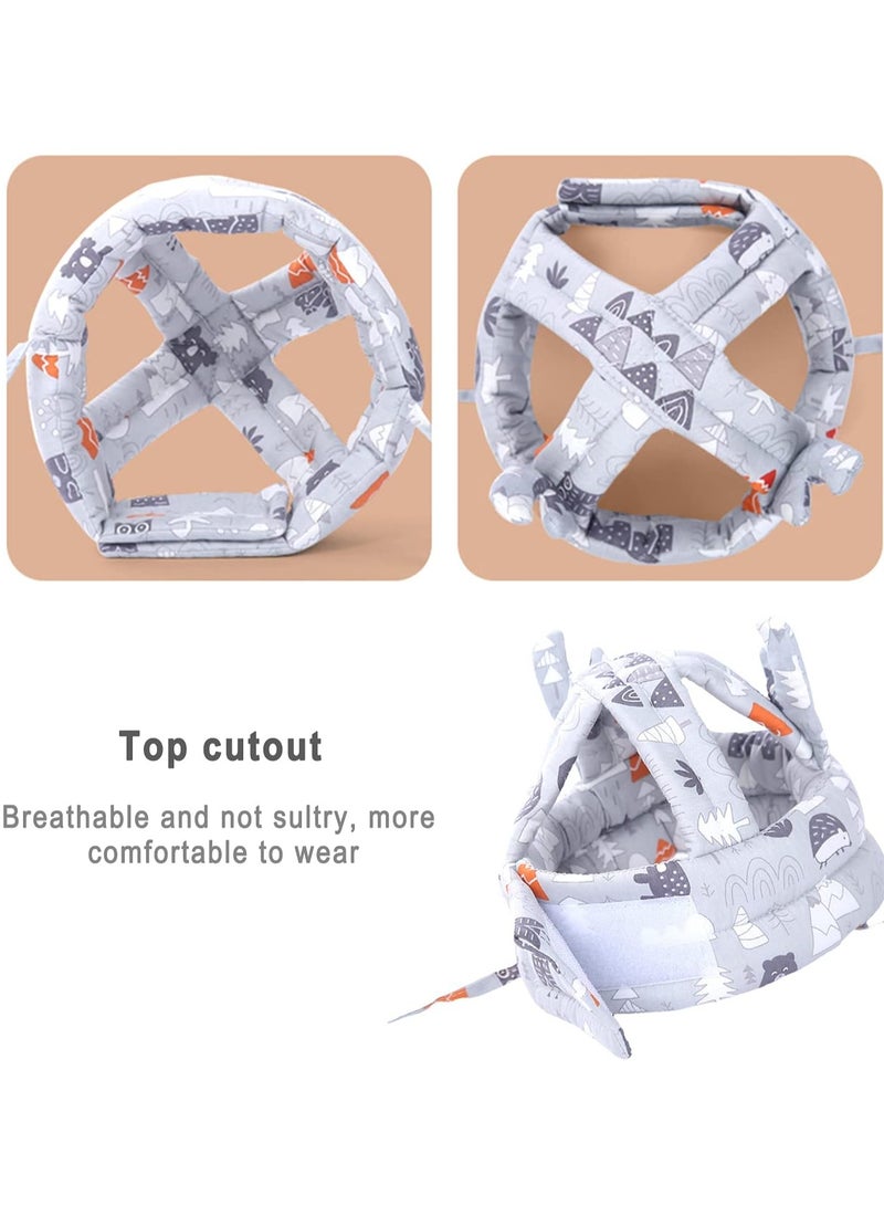 Mmmon Baby Helmet for Crawling Walking, Adjustable Baby Anti-Fall Head Protection Cushion Pillow Toddler Infant Cap Bumper Bonnet Child Protective Head Guard Hat（Forest） - Image 5