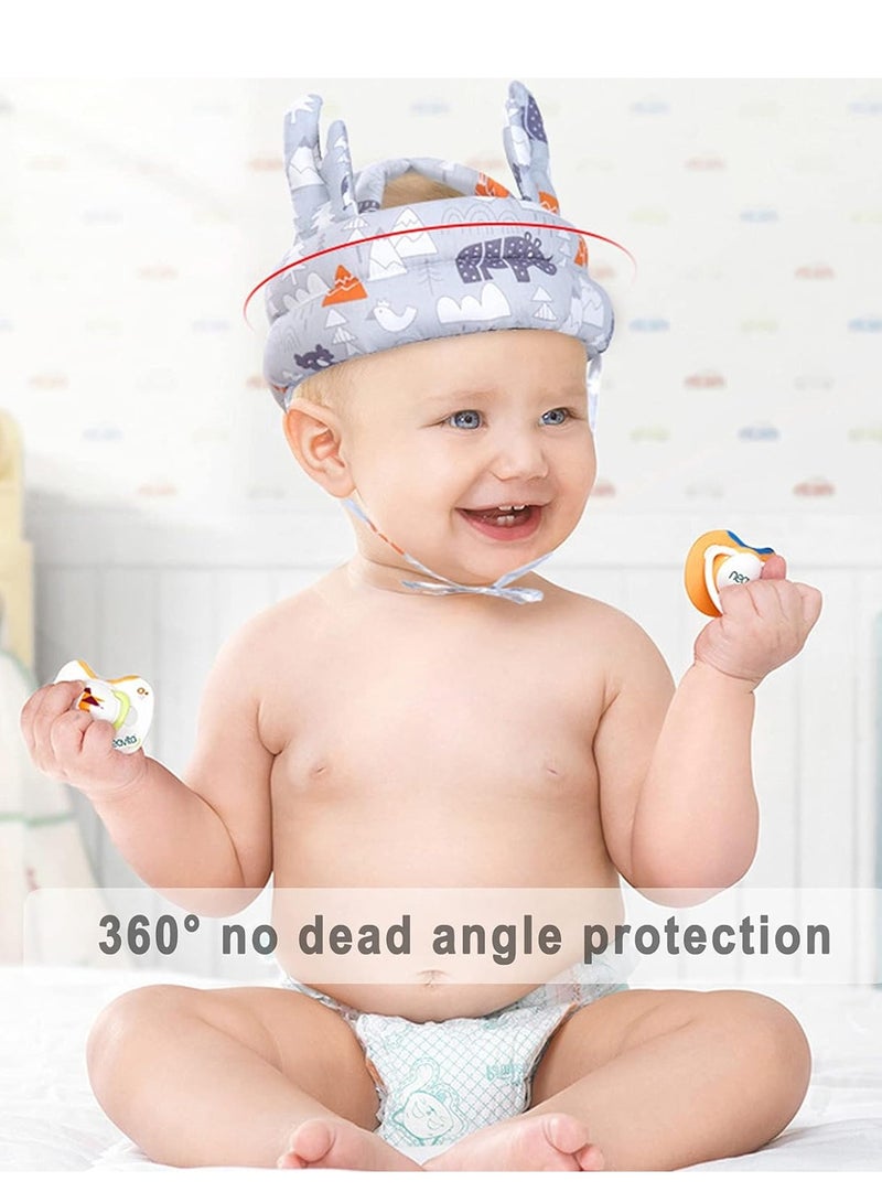 Mmmon Baby Helmet for Crawling Walking, Adjustable Baby Anti-Fall Head Protection Cushion Pillow Toddler Infant Cap Bumper Bonnet Child Protective Head Guard Hat（Forest） - Image 3