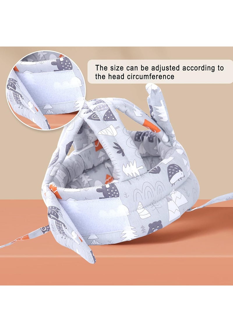 Mmmon Baby Helmet for Crawling Walking, Adjustable Baby Anti-Fall Head Protection Cushion Pillow Toddler Infant Cap Bumper Bonnet Child Protective Head Guard Hat（Forest） - Image 4