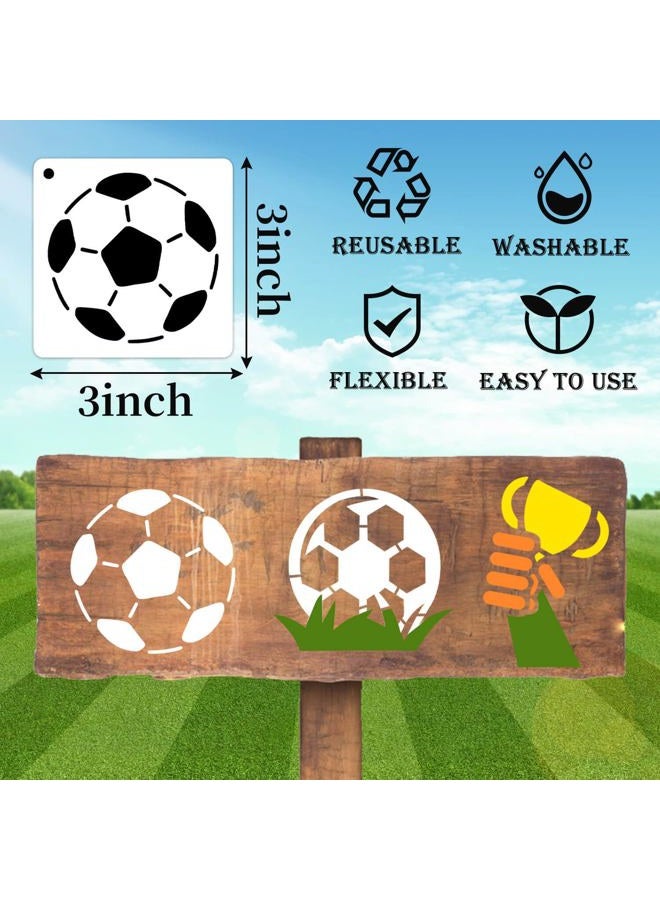 eageus 64 Pieces Small Sport Stencils for Painting, 3 Inch Reusable Football Basketball Soccer Baseball Ball Wood Burning Stencil, Plastic Template for Fabric Canvas Craft Rock Sign Home Decor(Sport) - Image 2