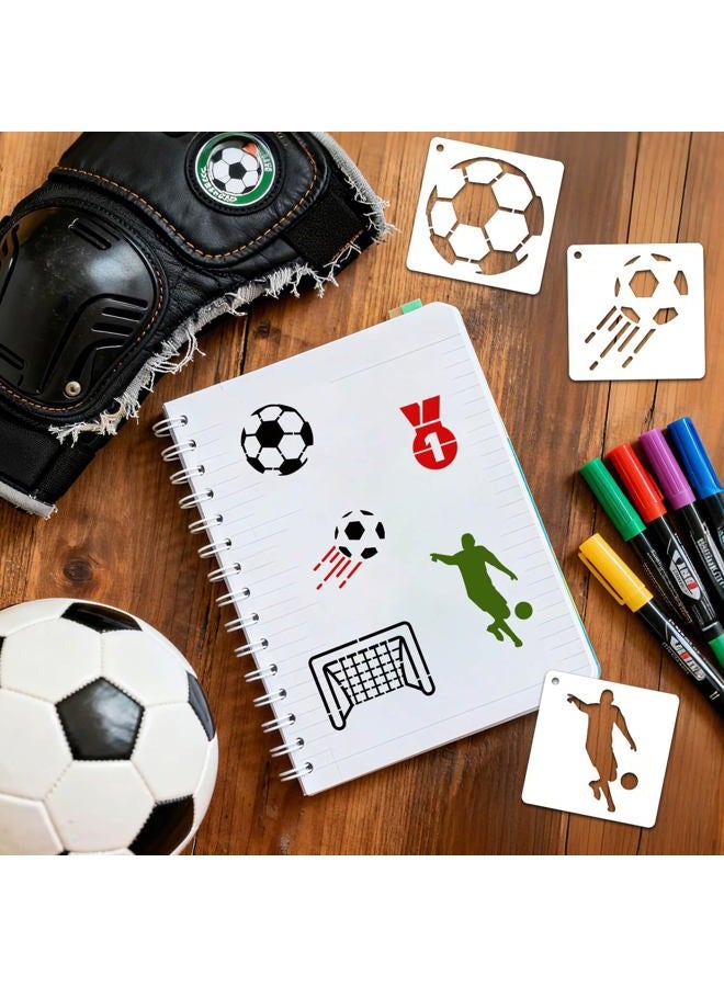 eageus 64 Pieces Small Sport Stencils for Painting, 3 Inch Reusable Football Basketball Soccer Baseball Ball Wood Burning Stencil, Plastic Template for Fabric Canvas Craft Rock Sign Home Decor(Sport) - Image 4
