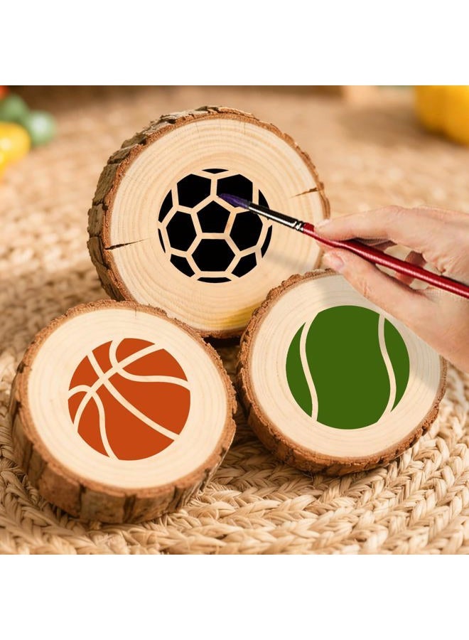 eageus 64 Pieces Small Sport Stencils for Painting, 3 Inch Reusable Football Basketball Soccer Baseball Ball Wood Burning Stencil, Plastic Template for Fabric Canvas Craft Rock Sign Home Decor(Sport) - Image 5
