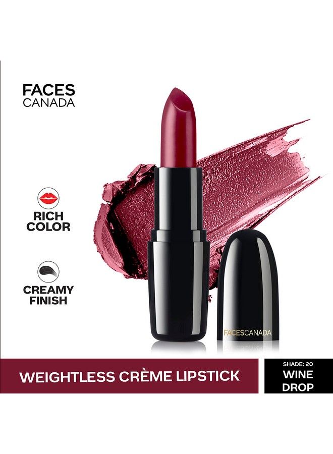 Faces Canada Weightless Crème Lipstick 4 G Wine Drop 20 (Wine) - Image 3