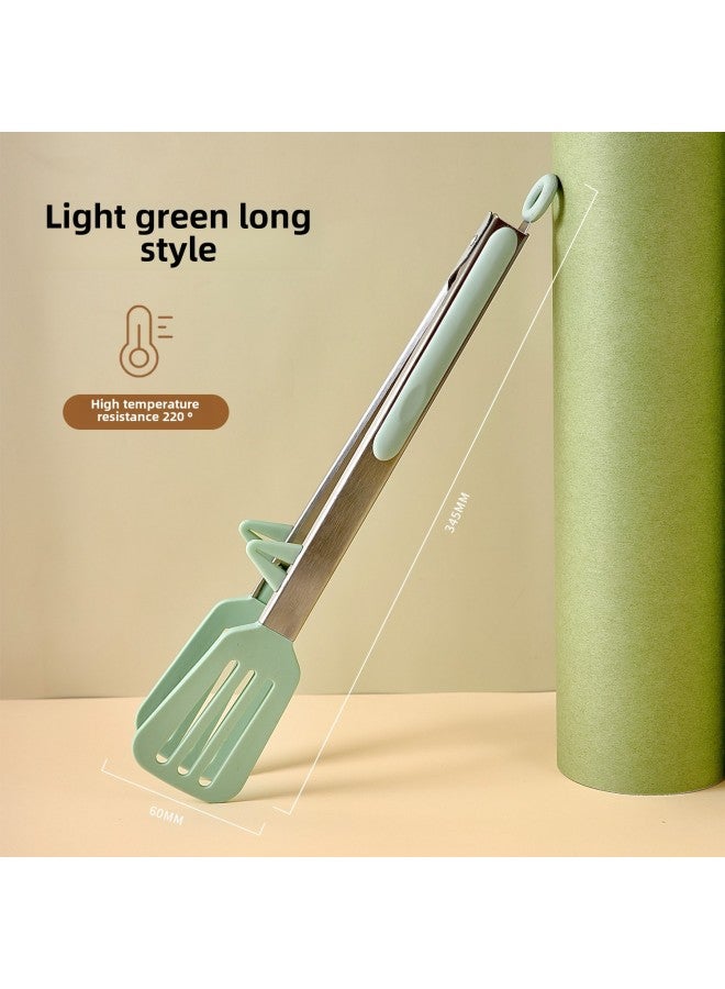 Clip Kitchen Anti-scalding Clip Barbecue Food Clip Food Clip Fried Steak Special Clip Food Clip Stainless Steel-Color:12inch Light Green (with Stand) Shovel Clip  - Image 1