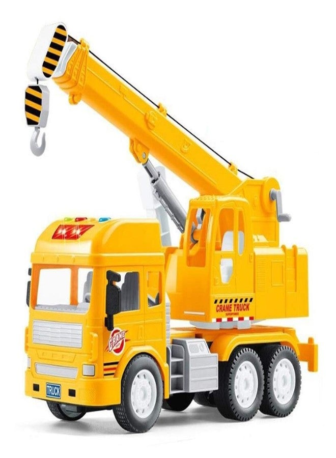 SHIPEASE Friction Powered Construction Crane Trucks Toy for 3+ Years Old Kids Boys Girls Pull Back Vehicles 360 Degree Rotating Lifting Crane Toy with Light Music (Multicolor) - Image 1