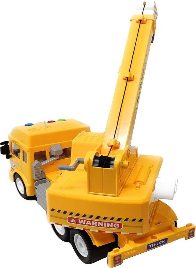 SHIPEASE Friction Powered Construction Crane Trucks Toy for 3+ Years Old Kids Boys Girls Pull Back Vehicles 360 Degree Rotating Lifting Crane Toy with Light Music (Multicolor) - Image 5