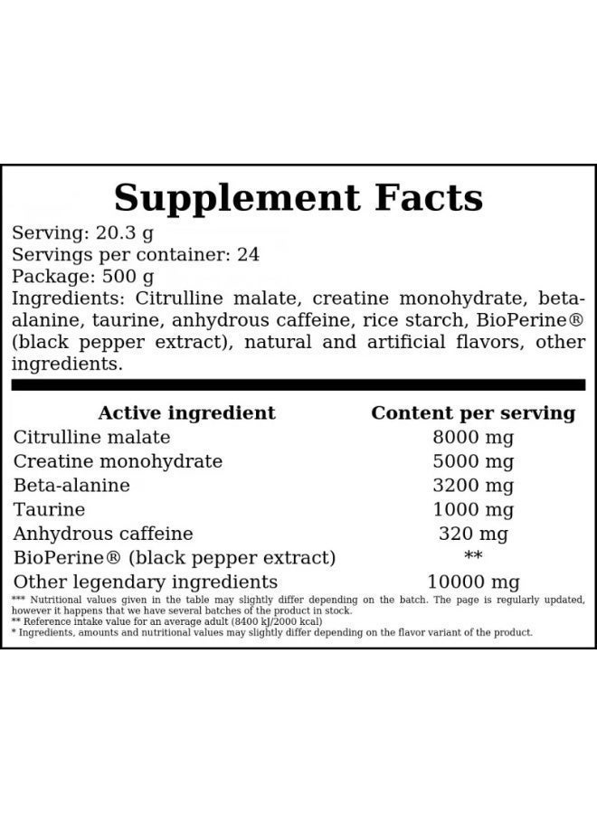 ميوتانت الجنون الطافر للجينات - جرعة كاملة قبل التمرين بنكهة البطيخ الحلو 500 جرام - Image 3