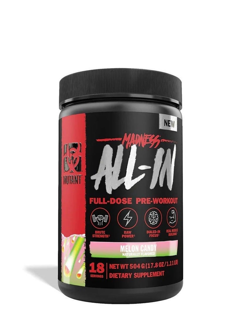 ميوتانت الجنون الطافر للجينات - جرعة كاملة قبل التمرين بنكهة البطيخ الحلو 500 جرام - Image 2