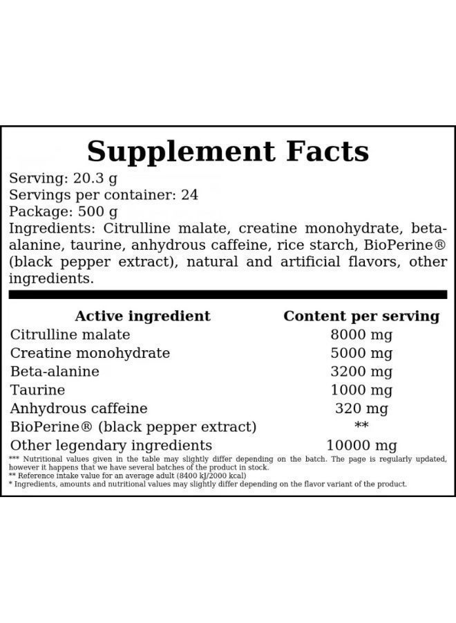 MUTANT MADNESS ALL-IN - Full-Dose Pre-Workout sweet melon 500G - Image 3