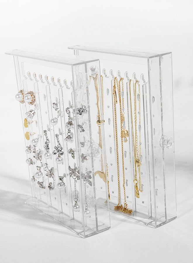 Sunbath Jewelry Storage Boxes, 7 Layer Clear Acrylic Jewelry Organizer for Necklaces Rings Earrings Bracelets, Velvet Jewelry Holder Display Case for Men and Women, Warm White - Image 5