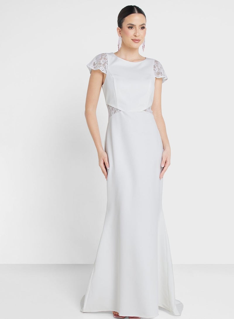 YAS Lace Trim Gown Dress  - Image 1
