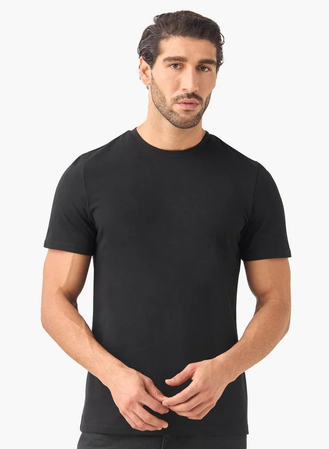 سبلاش فيڤ طقم قطعتين - تي شيرت بياقة دائرية بقصة ضيقة