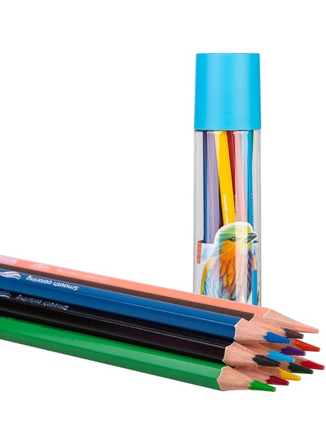 Deli Colored Pencils In Jar Colored Crayons In Tube For Children And Teens Suitable For School And Office Pack Of 12 - Image 4