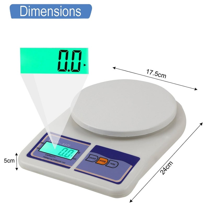 SHREE HANS CREATION Digital Kitchen Weighing Scale Food Vegetable Weight Machine for Diet NutritionsHealth fitness scale Home Baking Cooking White For Domestic 10 Kg with Back Light - Image 4