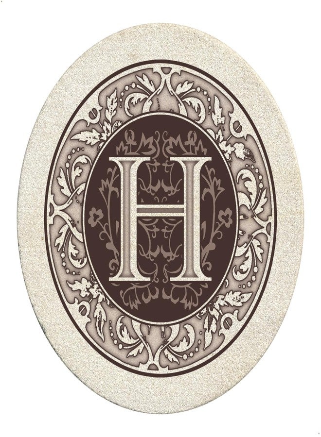 Thirstystone Monogram Letter “H” 4 Pack Sandstone Coasters Manufactured in The USA Decorative Absorbent Easily Wipes Clean - Image 1