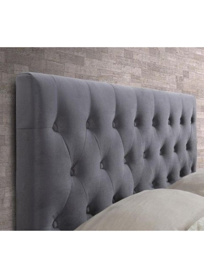 Bed and Mattress Home Spectrum Tufted Upholstered Large Twin Size ( Mattress Size 140 X 200 CM ) Grey Color Bed Size 212 L X  148 W ( Mattress Sold Separately ) - Image 2