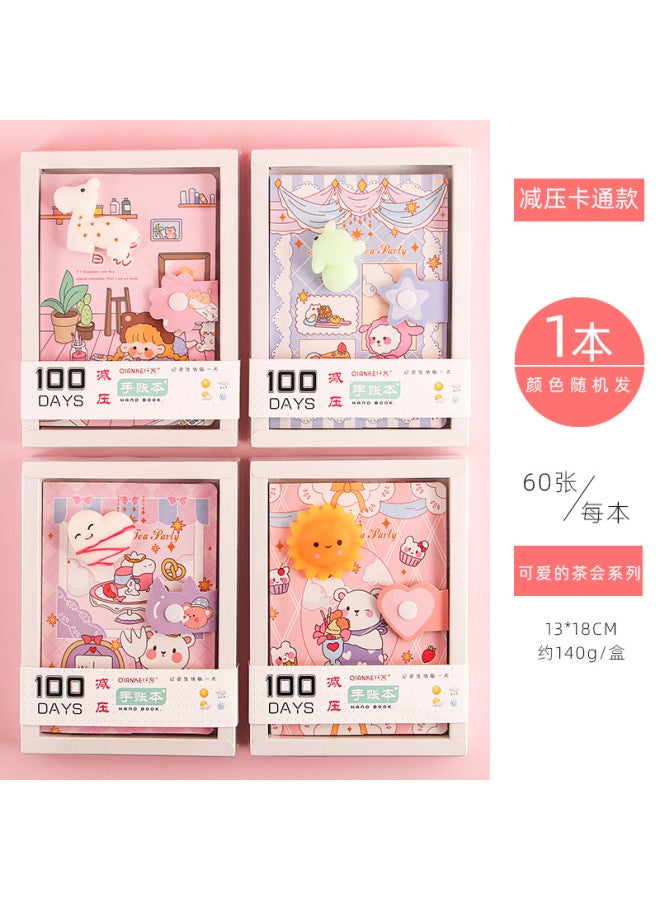 Fiber Cute Decompression Journal Cartoon Girl's Heart Diary Creative Student Notebook Stationery Children's Small Gifts - Image 1