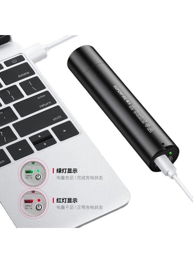 SupFire مصباح يدوي X20-T، سطوع عالي، قابل للتكبير، مدى طويل، ضوء LED عالي الكثافة، صغير محمول، للاستخدام المنزلي والخارجي، أسود - Image 1