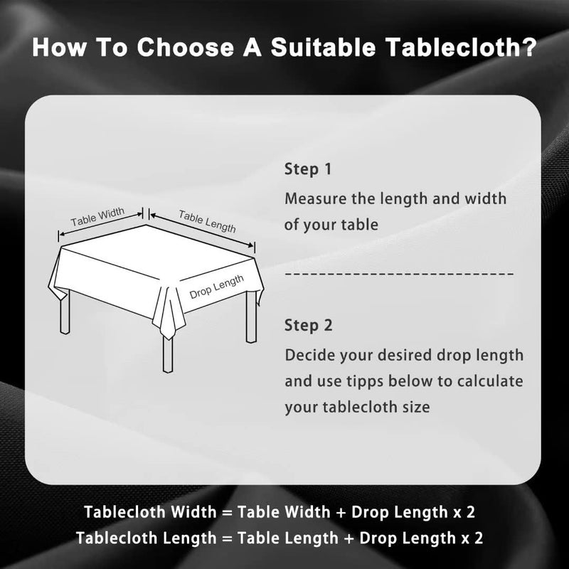 DWCN Black Tablecloth, Stain Protection, Washable Table Linen, Waterproof Tablecloth, Halloween Tablecloth for Dining Room, Garden, Party, Weddings or Household, 140 x 280 cm - Image 3