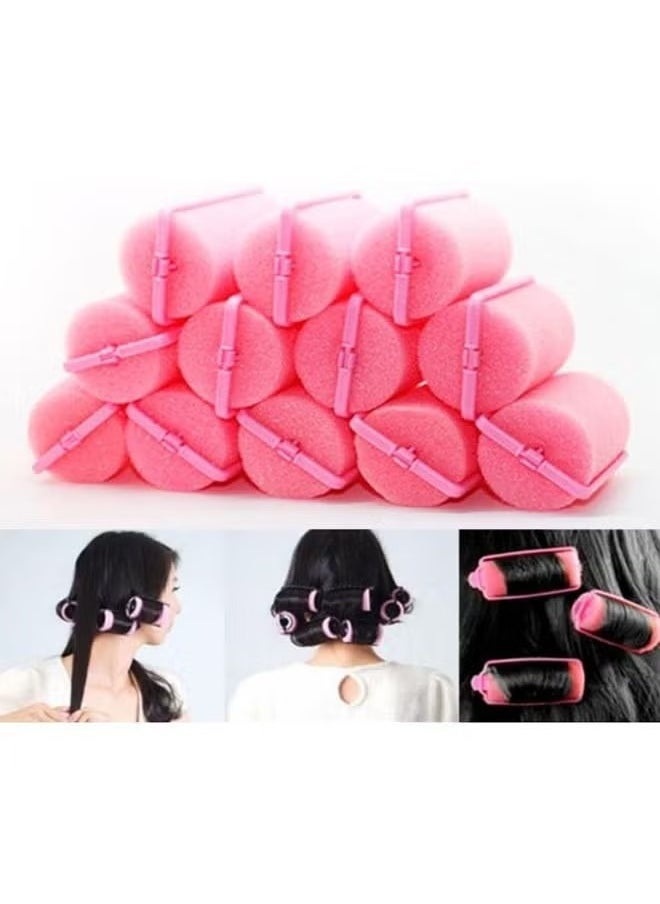 Ucanbe - 12 Piece Cushion Hair Styling Roller Set Pink - Image 1