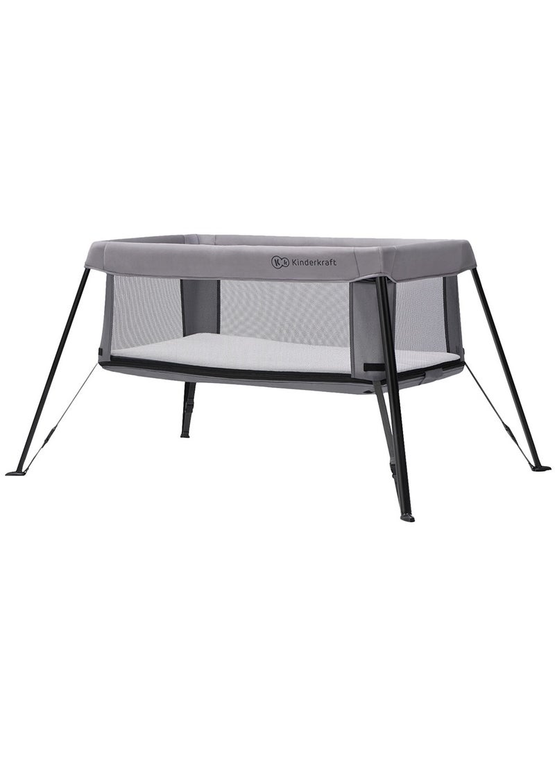 Kinderkraft - Movi Travel Cot And Playard - Grey - Image 1