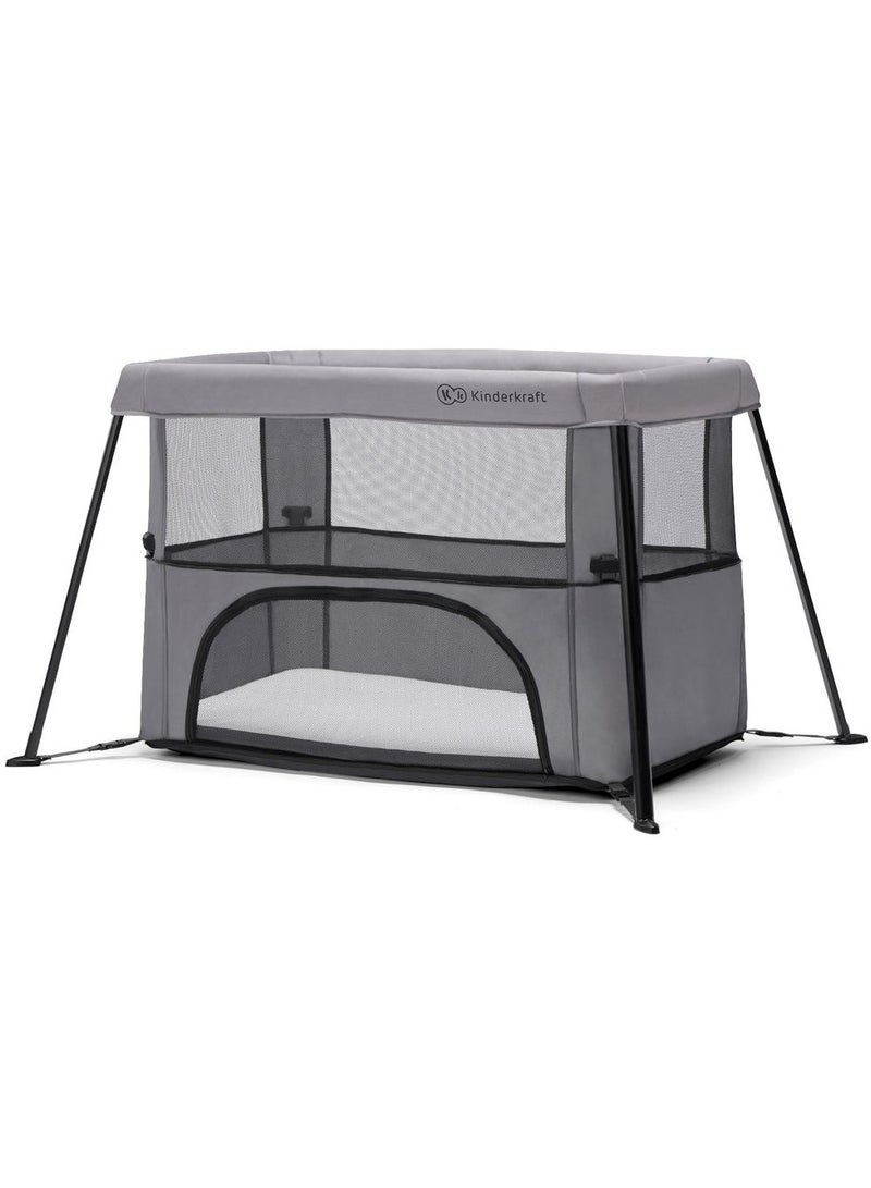Kinderkraft - Movi Travel Cot And Playard - Grey - Image 3