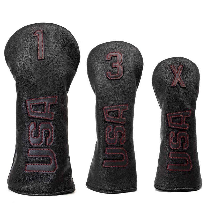 Barudan Golf Fairway Woods Head Covers 3 Wood Headcover Head Cover Club Protector Protective USA Black for Taylormade Taylor Made Callaway PXG Ping Cobra Golf Player Accessories for Men - Image 1