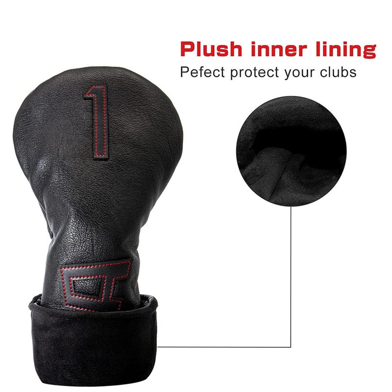Barudan Golf Fairway Woods Head Covers 3 Wood Headcover Head Cover Club Protector Protective USA Black for Taylormade Taylor Made Callaway PXG Ping Cobra Golf Player Accessories for Men - Image 3